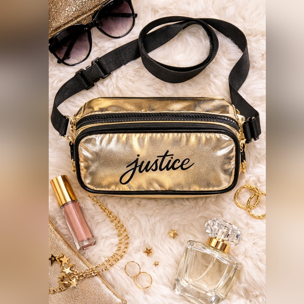 ✨ Justice Metallic Gold Crossbody Bag ✨ NWT